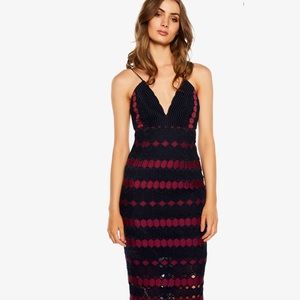 bardot diamond lace dress